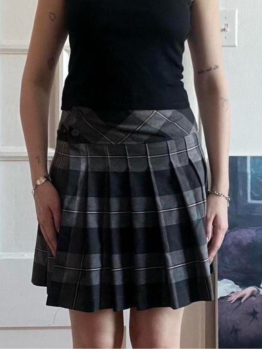 Size 7 Loft Plaid Wrap Skirt